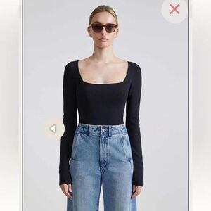 NEW Apiece Apart Marjetta Bodysuit Black X LARGE $300
